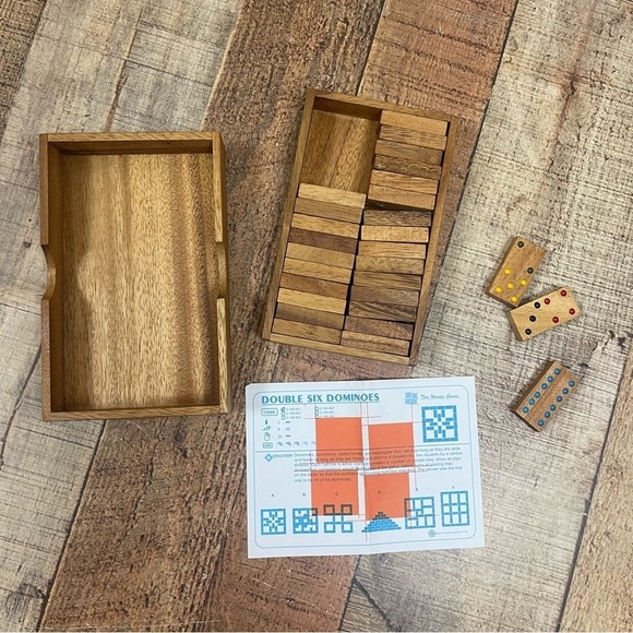 Thailand Thai Wooden Dominoes Set Box - Picture 1 of 8